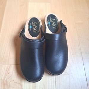 Lotta From Stockholm Black Leather Clogs 37